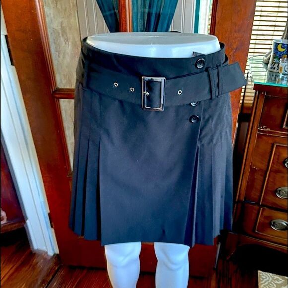 NWT ESPRIT Pleated Wrap Belted Mini Skirt 11/12 - Picture 1 of 15